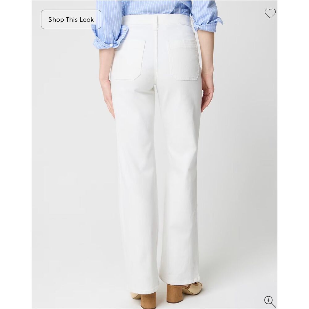 J. Crew Petite slim wide-leg Sailor jean in all-day stretch White NWT size P26 - Picture 3 of 8